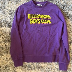 Heavyweight billionaire boys club purple sweatshirt.